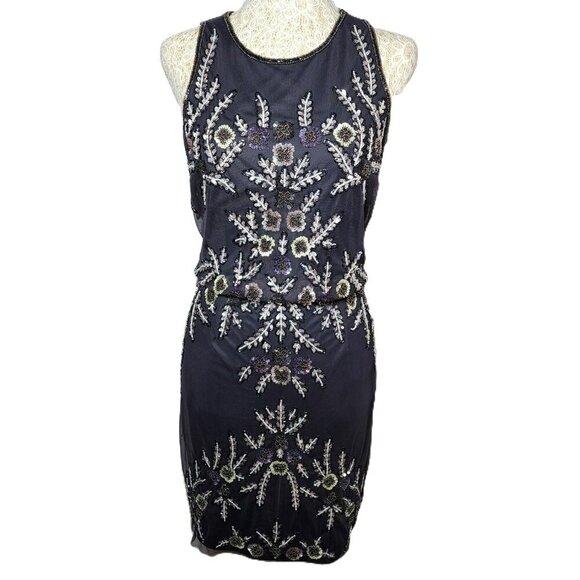 Adrianna Papell Dresses & Skirts - Adrianna Papell Beaded Gown‎ Sz 6 Purple Sleeveless Formal Evening Dress